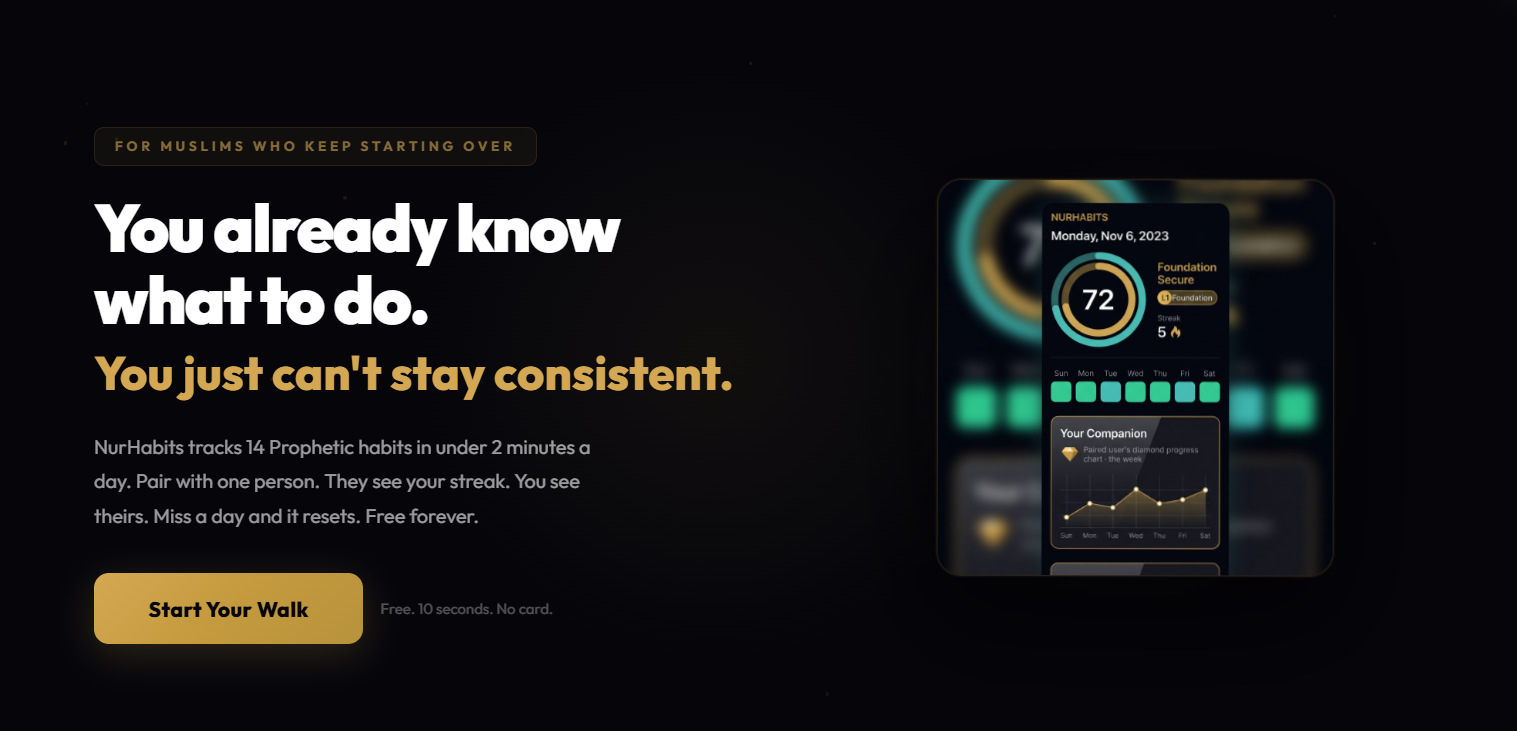NurHabits Landing Page