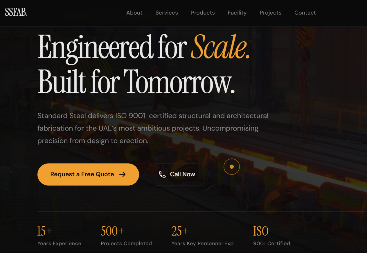 Standard Steel Hero Section